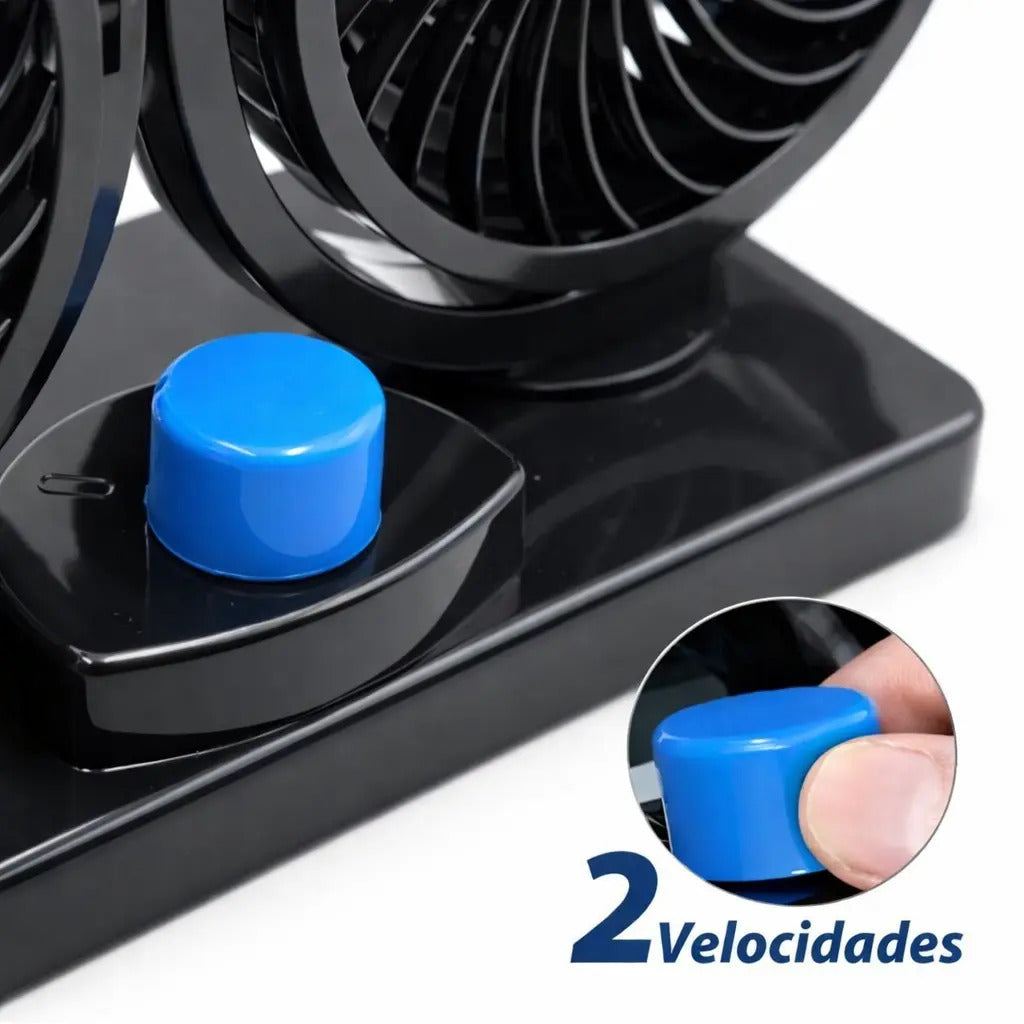 Ventilador Automotivo Duplo Com Ajuste P/ Carro Caminhão Regulável 12v Marca Panda - Imagem 4