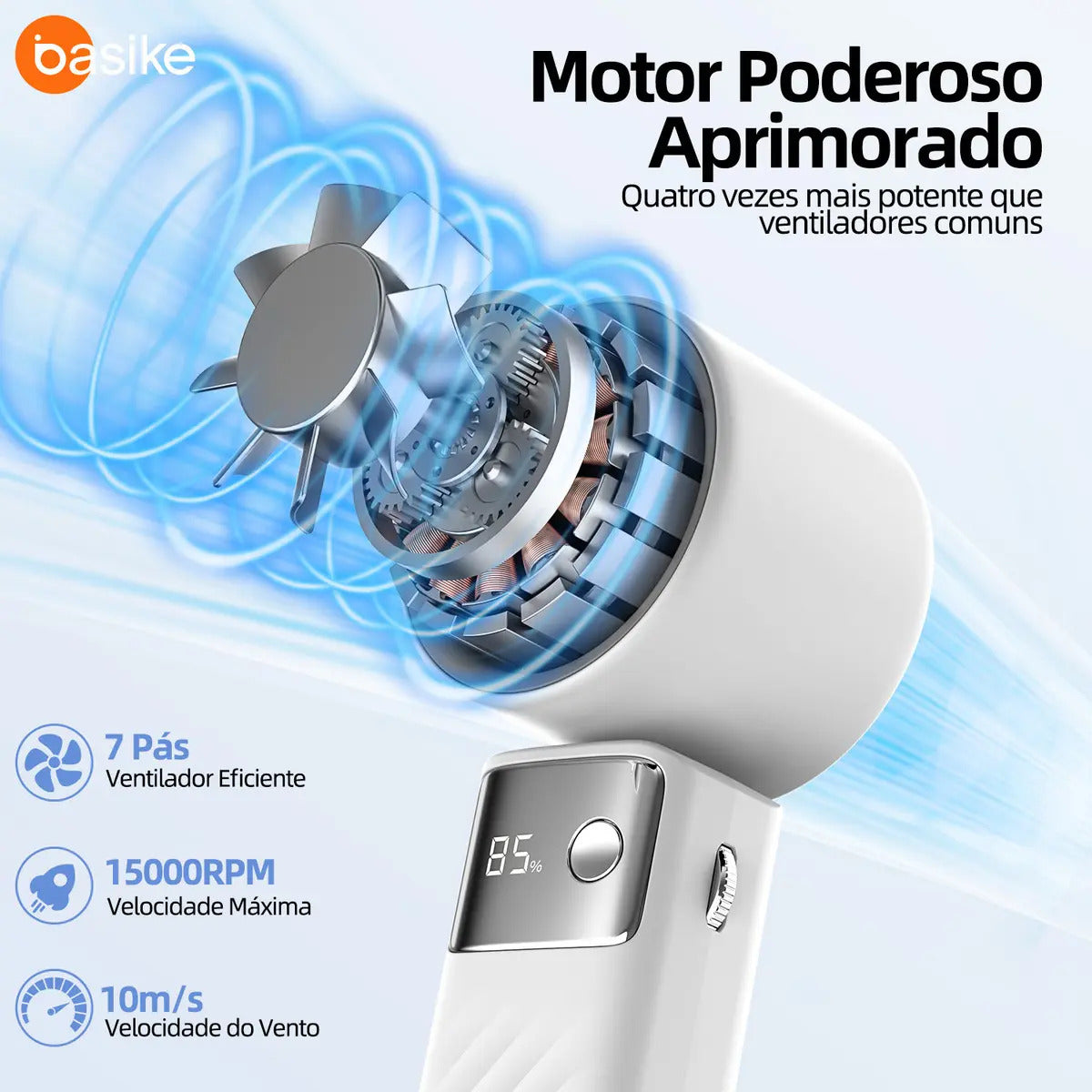 Mini Ventilador Portátil Turbo Portátil, Ventilador Portátil De Mão, A Gel A Gelo 199 Configurações Ajustáveis, Usb Recarregável, Adequado Para Uso Em Viagens/Ao Ar livre/Em Casa/No Escritório - Imagem 3