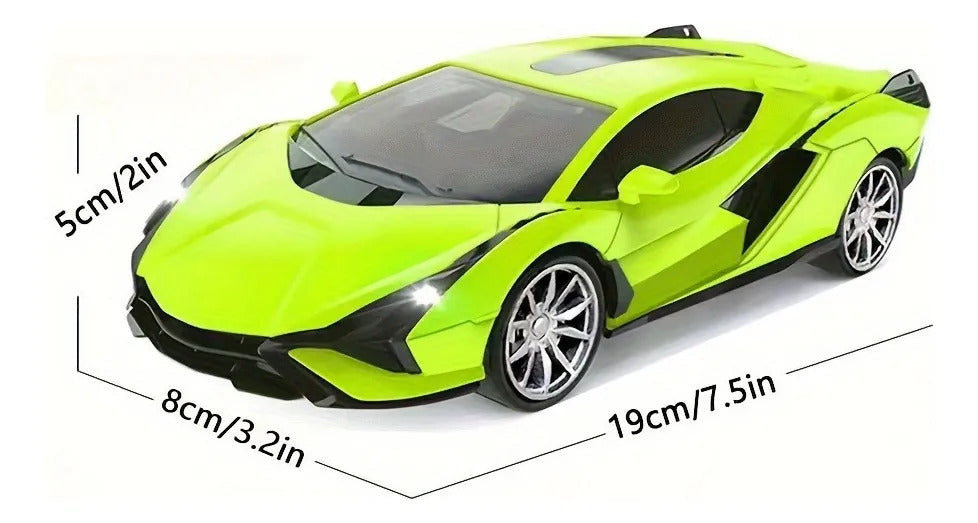 Carro Deportivo A Control Remoto Con Luces Verde - Imagem 4