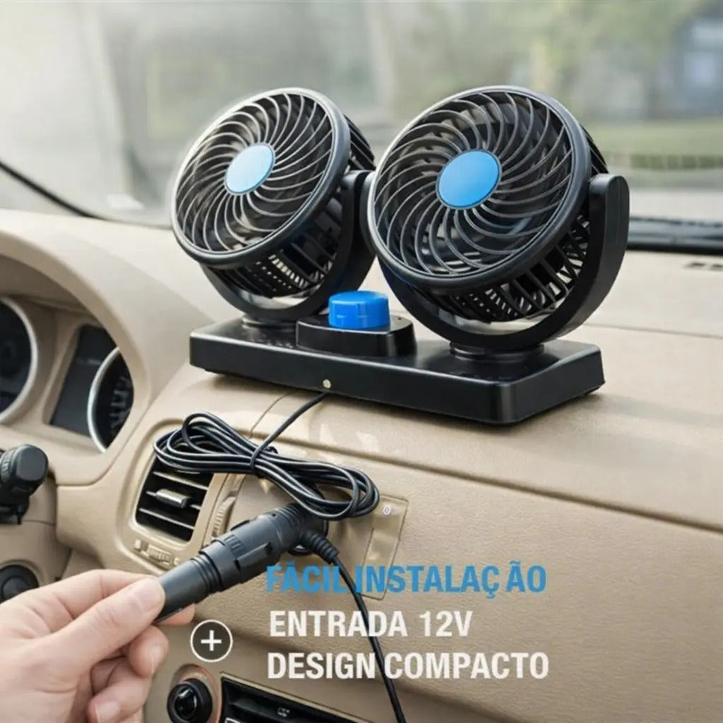 Ventilador Automotivo Duplo Com Ajuste P/ Carro Caminhão Regulável 12v Marca Panda - Imagem 5