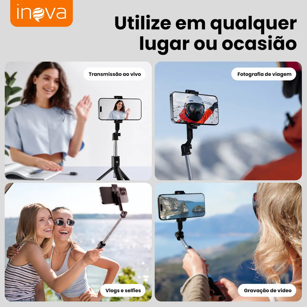 4 Em 1 Tripé Selfie Stick E Bastão De Selfie Mini E Portátil, Com Controle Remoto Destacável E Suporte Para Celular, Tripe De Mesa, Bastão Selfie Bluetooth, 360 ° Rotação Universal Tripé De Celular - Imagem 7