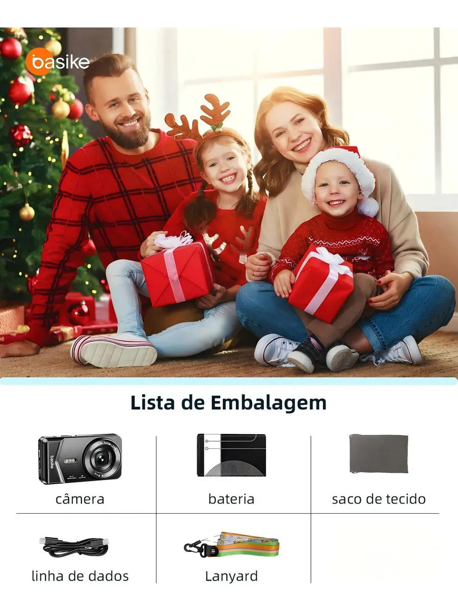 Basike Portable 4K Ultra HD 64MP Digital Camera, 18X Zoom, Auto Focus and Webcam Function, USB Charging, With Flash, For Kids, Beginners, and Vloggers - Imagem 8