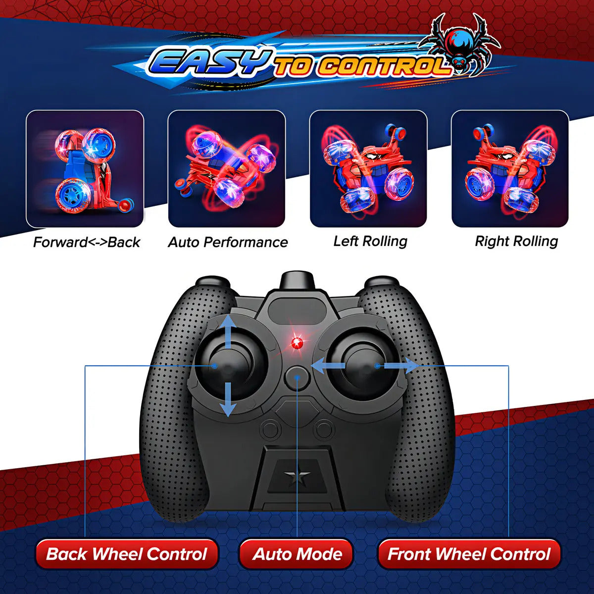 * Carro De Controle Remoto Spider Recarregável Com C1 - Imagem 2