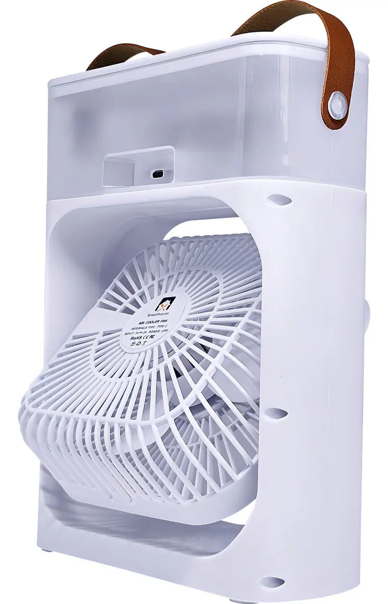 Ventilador Umidificador de Mesa Brazilhouse 10W USB LED Timer Branco - Imagem 2