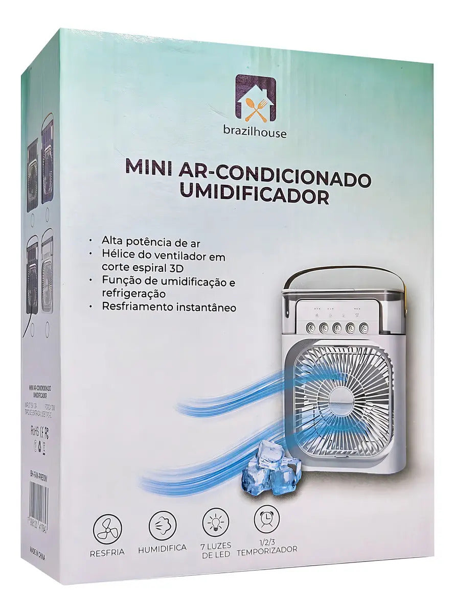 Ventilador Umidificador de Mesa Brazilhouse 10W USB LED Timer Branco - Imagem 6