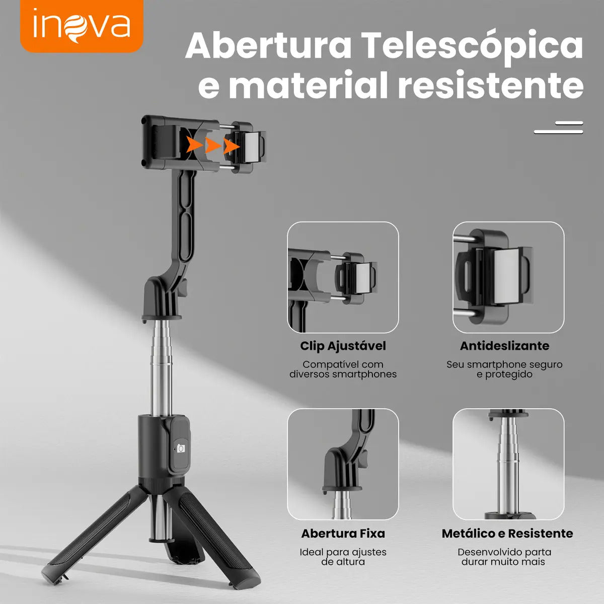 4 Em 1 Tripé Selfie Stick E Bastão De Selfie Mini E Portátil, Com Controle Remoto Destacável E Suporte Para Celular, Tripe De Mesa, Bastão Selfie Bluetooth, 360 ° Rotação Universal Tripé De Celular - Imagem 8