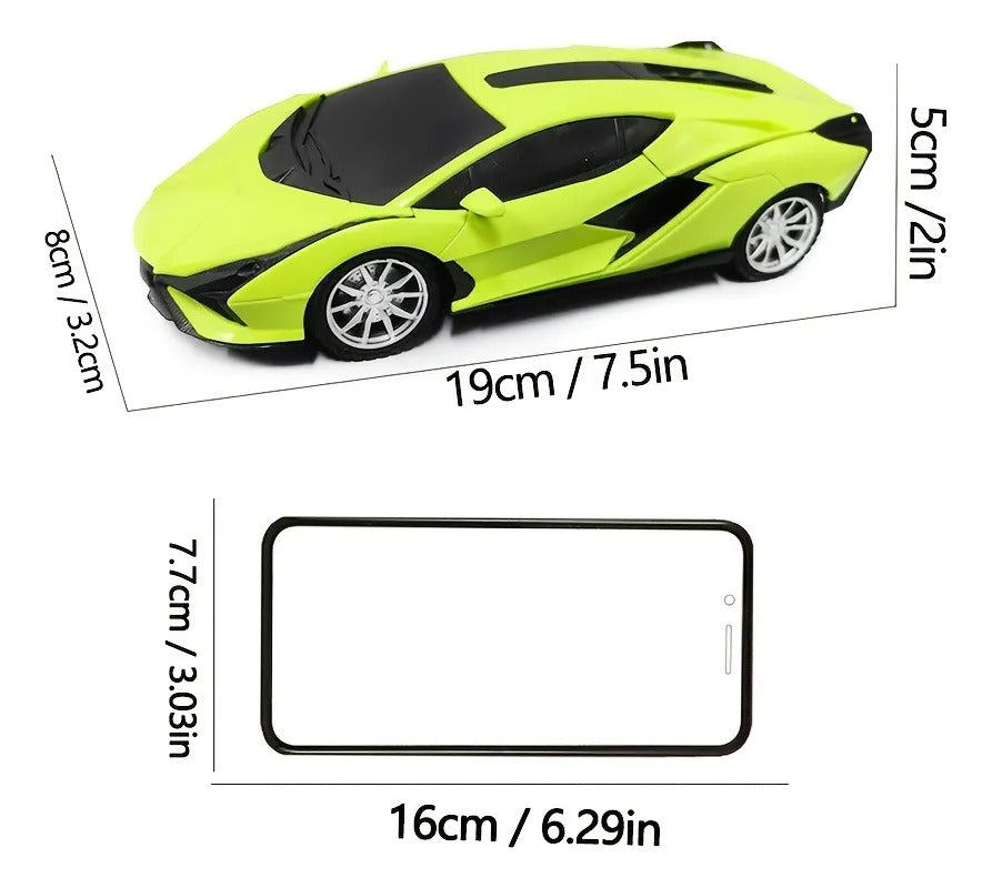 Carro Deportivo A Control Remoto Con Luces Verde - Imagem 5