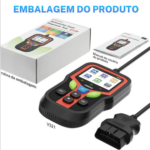 Scanner Automotivo Obd2 V321 Leitor De Códigos Em Português - Imagem 10