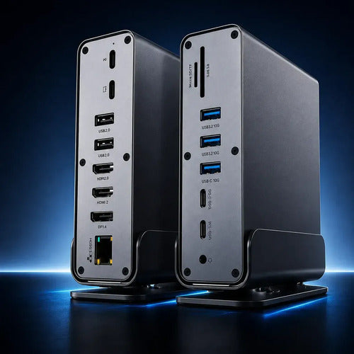 Estação Ancoragem 15 Em 1 Usb C Hub Vertical Para Laptop Pc - Imagem 8
