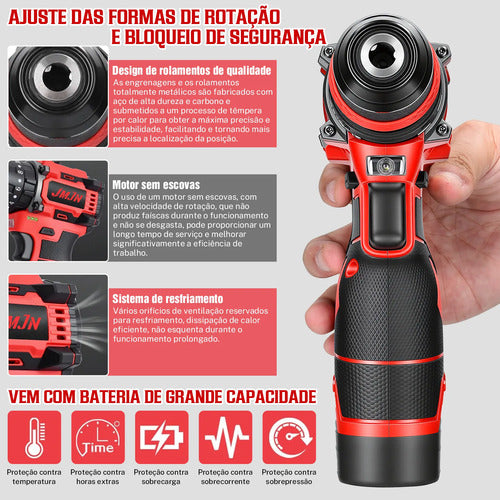 Kit Parafusadeira Furadeira Chave Impacto Profissional - Imagem 6