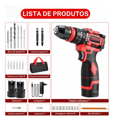 Kit Parafusadeira Furadeira Chave Impacto Profissional - Imagem 8