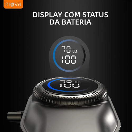Maquina Corte Profissional Cabelo Sem Fio Com Lcd Inova - Imagem 2