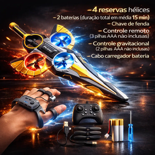 Espada Voadora Drone De Controle Remoto Brinquedo Criança - Imagem 2