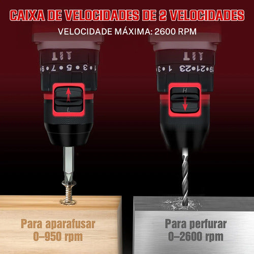 Kit Parafusadeira Furadeira Chave Impacto Profissional - Imagem 3