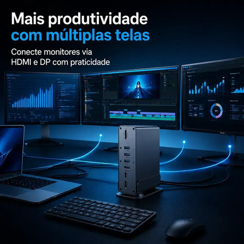 Estação Ancoragem 15 Em 1 Usb C Hub Vertical Para Laptop Pc - Imagem 6