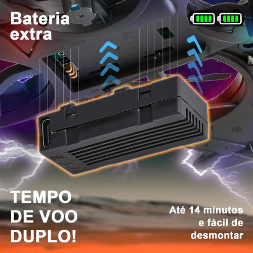 Drone Avião De Controle Remoto Aero Caça Jato 360° Com Luz - Imagem 7