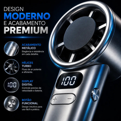 Mini Ventilador De Mão Portátil Usb Recarregável Turbo Forte - Imagem 8