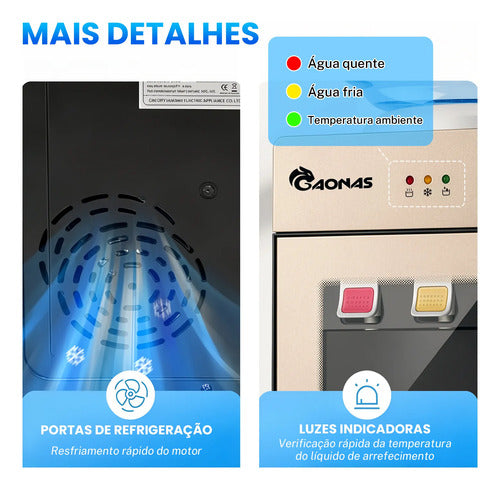 Bebedouro Quente Refrigerado Eletrônico Agua 3 Modos 20l - Imagem 7