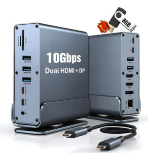 Estação Ancoragem 15 Em 1 Usb C Hub Vertical Para Laptop Pc
