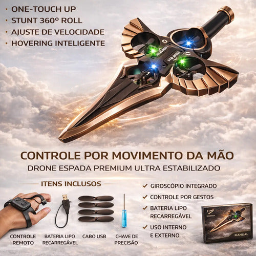 Espada Voadora Drone De Controle Remoto Brinquedo Criança - Imagem 3