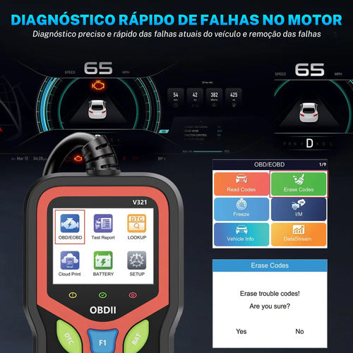 Scanner Automotivo Obd2 V321 Leitor De Códigos Em Português - Imagem 5