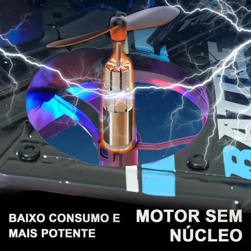 Drone Avião De Controle Remoto Aero Caça Jato 360° Com Luz - Imagem 8