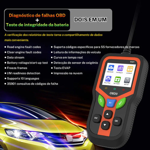 Scanner Automotivo Obd2 V321 Leitor De Códigos Em Português - Imagem 4