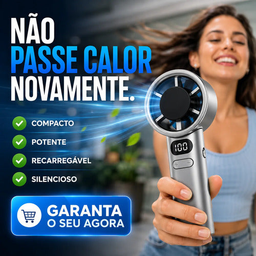 Mini Ventilador De Mão Portátil Usb Recarregável Turbo Forte - Imagem 9